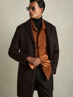 Reiss Tan Iowa Leather Zip-Side Gloves