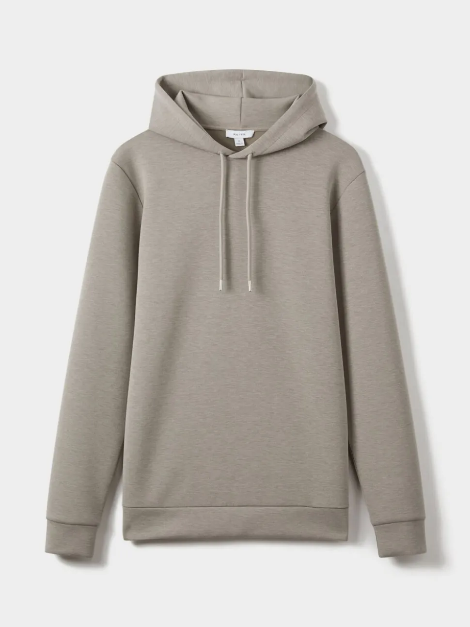 Reiss Taupe Fabien Premium Interlock-Jersey Hoodie