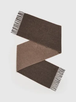 Reiss Taupe Picton Wool and Cashmere Scarf