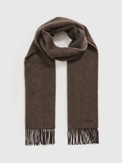 Reiss Taupe Picton Wool and Cashmere Scarf