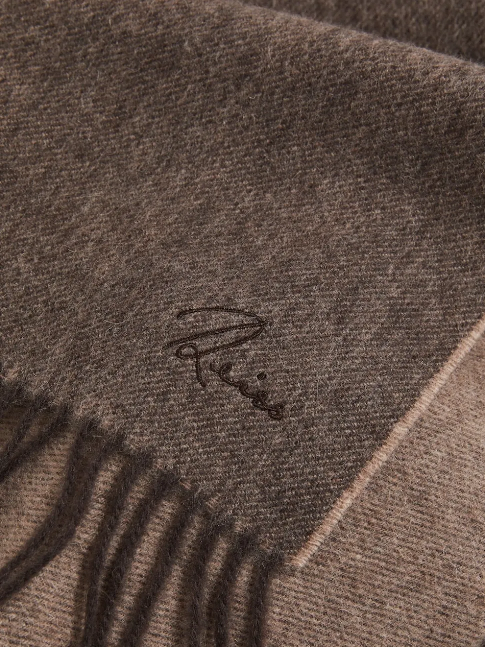 Reiss Taupe Picton Wool and Cashmere Scarf