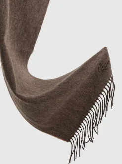 Reiss Taupe Picton Wool and Cashmere Scarf
