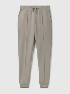 Reiss Taupe Premier Stretch-Jersey Tailored Joggers