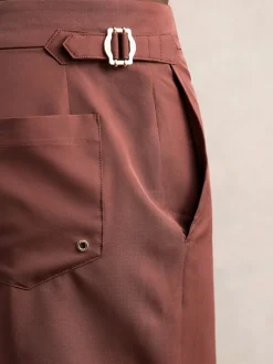 Reiss Terracotta Brown Sun Side-Adjuster Swim Shorts