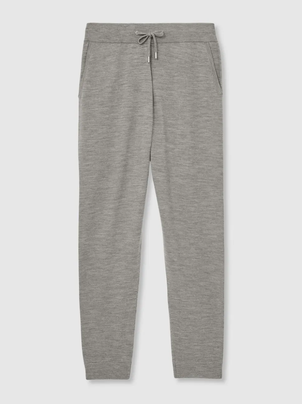 Reiss Warm Grey Melange Billings Merino-Blend Stretch Joggers