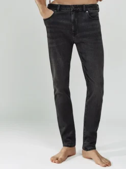 Reiss Washed Black Maddison Tapered Slim-Fit Jeans