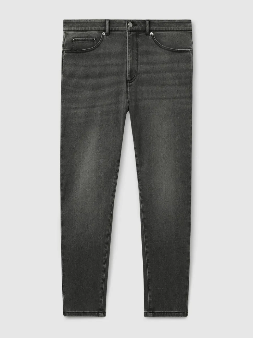 Reiss Washed Black Rathbone Relaxed-Fit Cropped Jeans