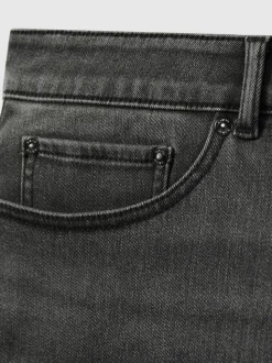 Reiss Washed Black Rathbone Relaxed-Fit Cropped Jeans