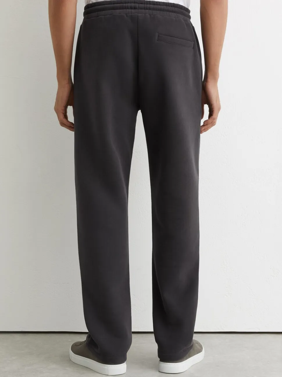 Reiss Washed Black Zeno Cotton-Blend Washed Drawstring Joggers