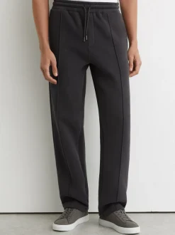 Reiss Washed Black Zeno Cotton-Blend Washed Drawstring Joggers