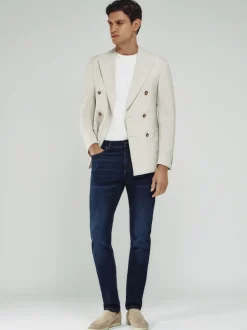 Reiss Washed Dark Indigo Bleaker Skinny-Fit Jeans