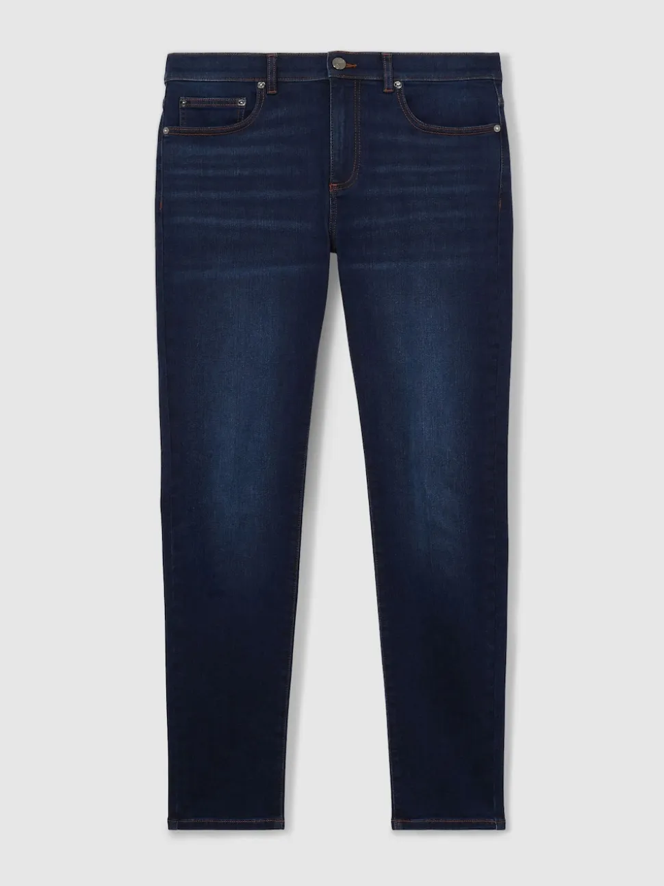 Reiss Washed Dark Indigo Bleaker Skinny-Fit Jeans