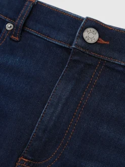 Reiss Washed Dark Indigo Bleaker Skinny-Fit Jeans