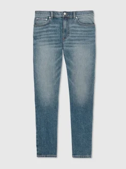 Reiss Washed Indigo Green Cast Picton Cotton-Stretch Slim-Fit Jeans