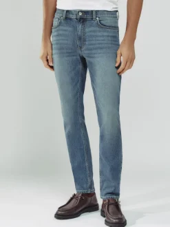 Reiss Washed Indigo Green Cast Picton Cotton-Stretch Slim-Fit Jeans