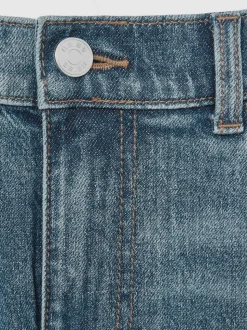 Reiss Washed Indigo Green Cast Picton Cotton-Stretch Slim-Fit Jeans