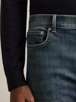 Reiss Washed Indigo Grey Cast Bleaker Skinny-Fit Jeans