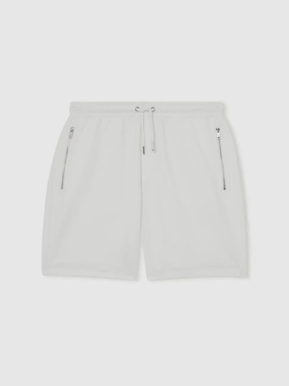 Reiss White Angus Textured Drawstring Shorts