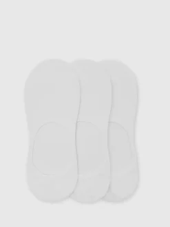 Reiss White Axis 3 Pack Invisible Trainer Socks Cotton-Blend