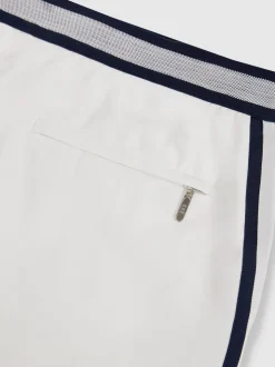Reiss White Baller Reiss | Ché Stripe-Trim Swim Shorts