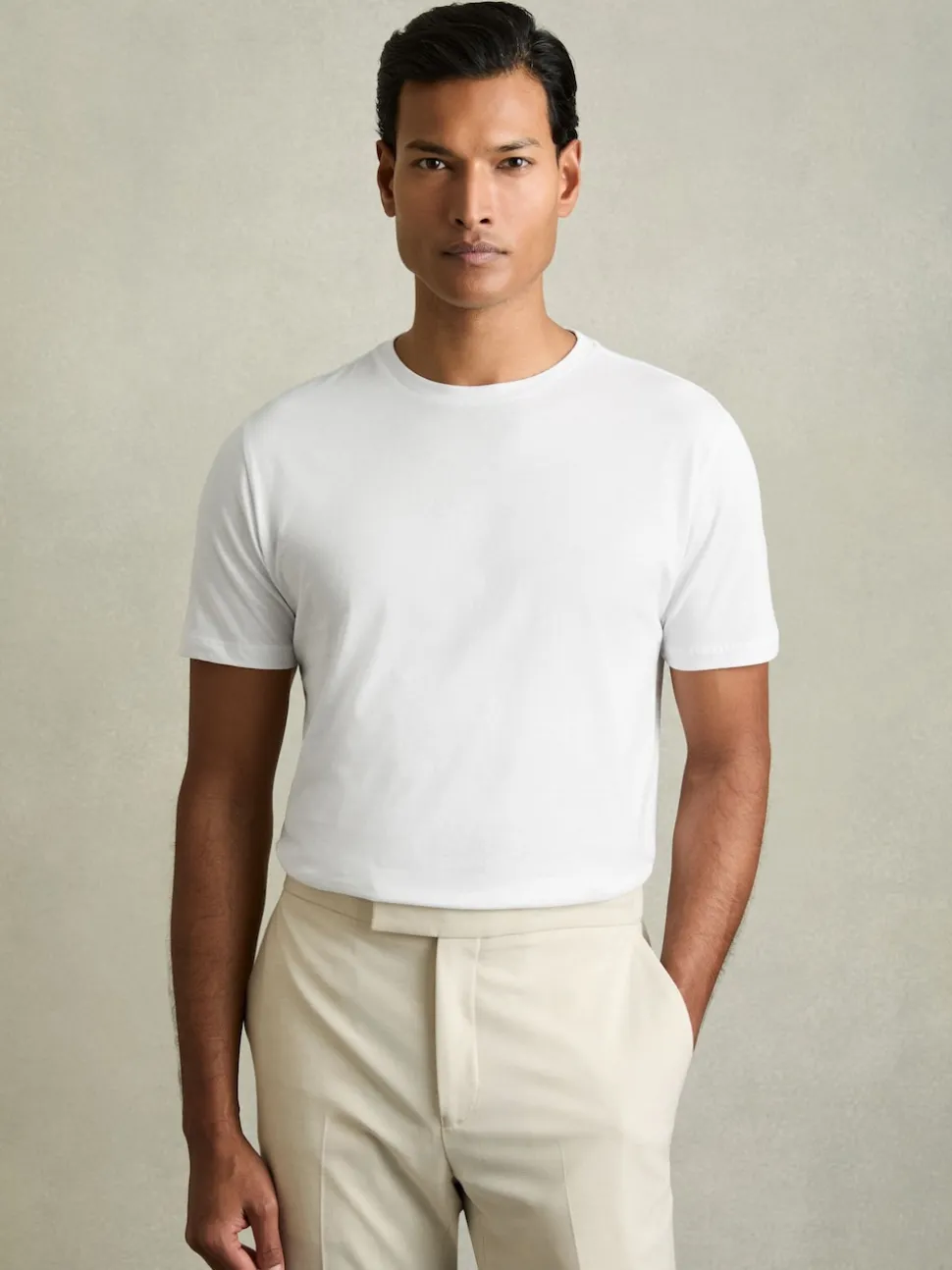 Reiss White Bless Cotton Crew Neck T-Shirt
