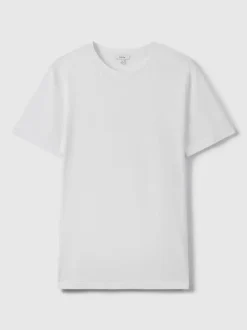 Reiss White Bless Cotton Crew Neck T-Shirt