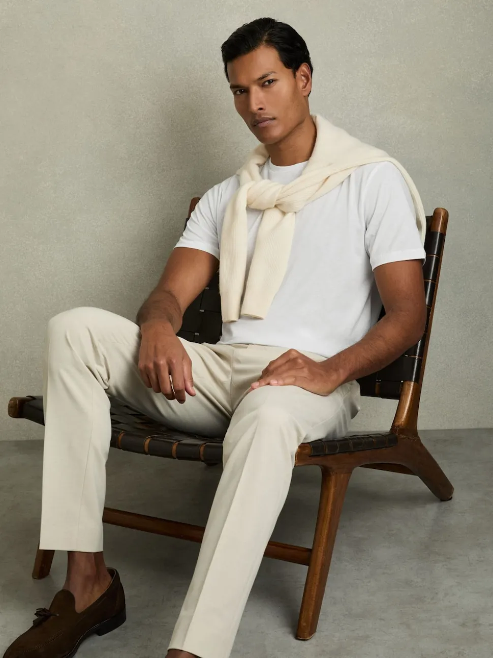 Reiss White Bless Cotton Crew Neck T-Shirt