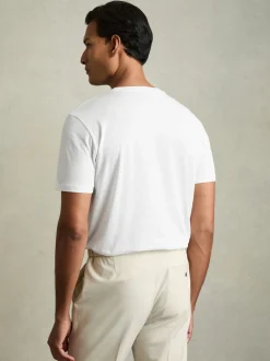 Reiss White Bless Cotton Crew Neck T-Shirt