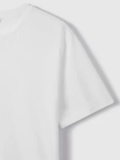 Reiss White Bless Cotton Crew Neck T-Shirt