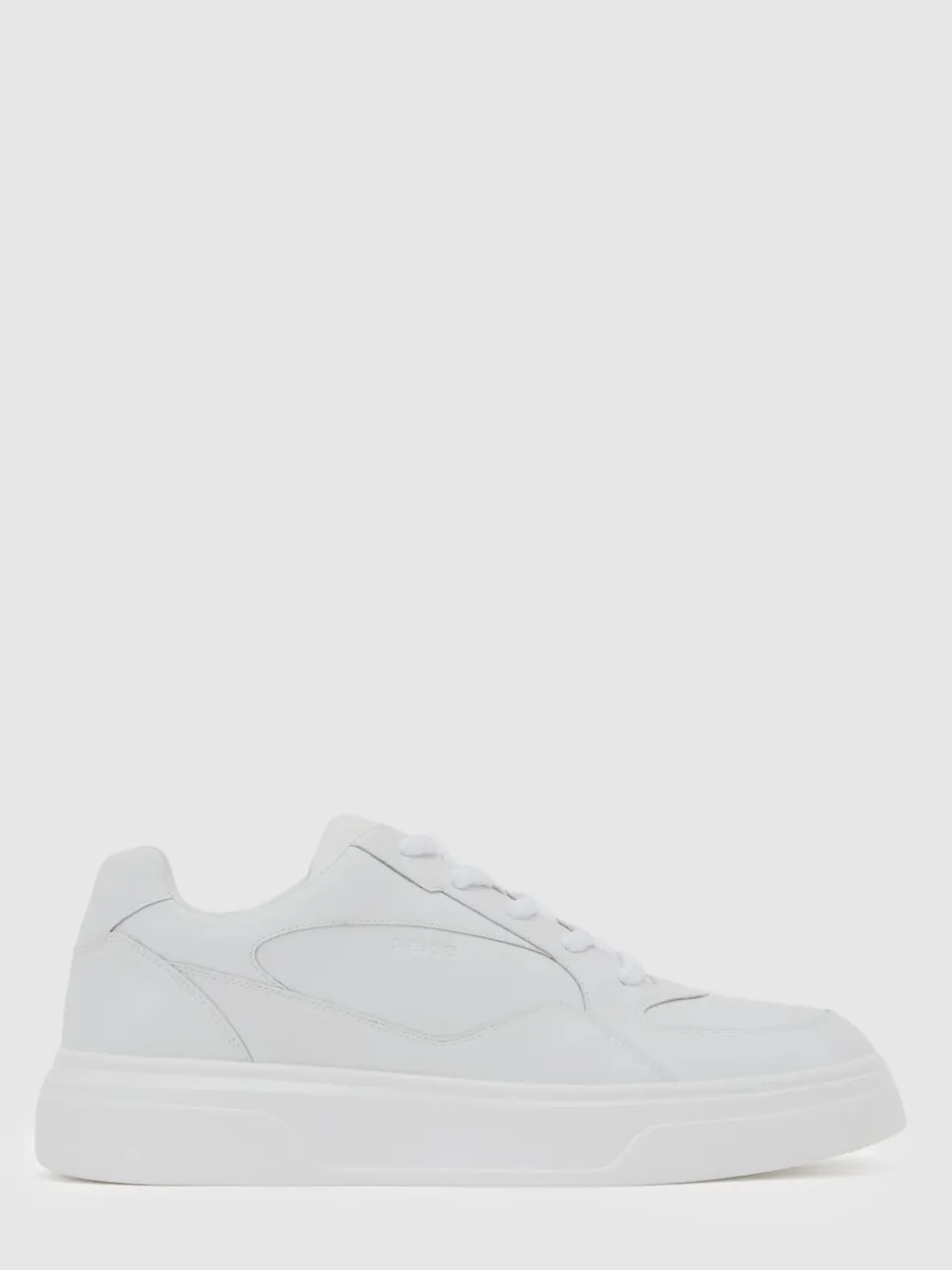 Reiss White Cast Bonded-Leather Chunky Sole Trainers
