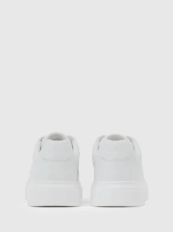 Reiss White Cast Bonded-Leather Chunky Sole Trainers