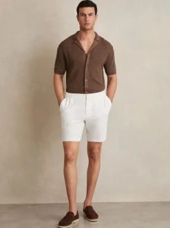 Reiss White Deck Drawstring Chino Shorts