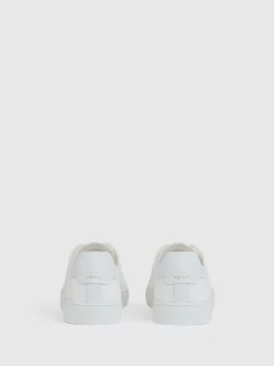 Reiss White Finley Knit Knitted Low-Top Trainers