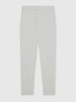 Reiss White Found Stretch Slim Fit Drawstring Trousers
