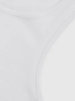 Reiss White Jaden Stretch-Cotton Ribbed Vest