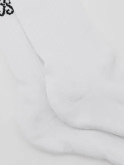 Reiss White Marcus Monogram Cotton-Blend Ribbed Socks
