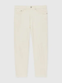 Reiss White Rathbone Relaxed-Fit Cropped Jeans