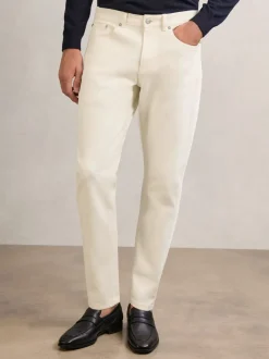 Reiss White Rathbone Relaxed-Fit Cropped Jeans