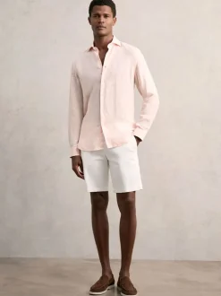 Reiss White Wicket Cotton Chino Shorts with Stretch