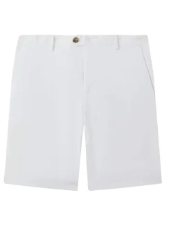 Reiss White Wicket Cotton Chino Shorts with Stretch