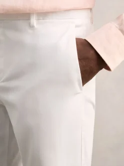 Reiss White Wicket Cotton Chino Shorts with Stretch