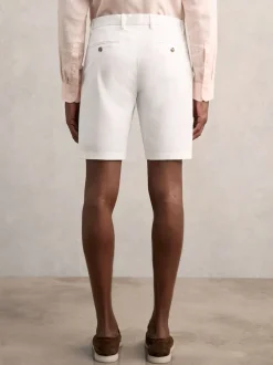 Reiss White Wicket Cotton Chino Shorts with Stretch