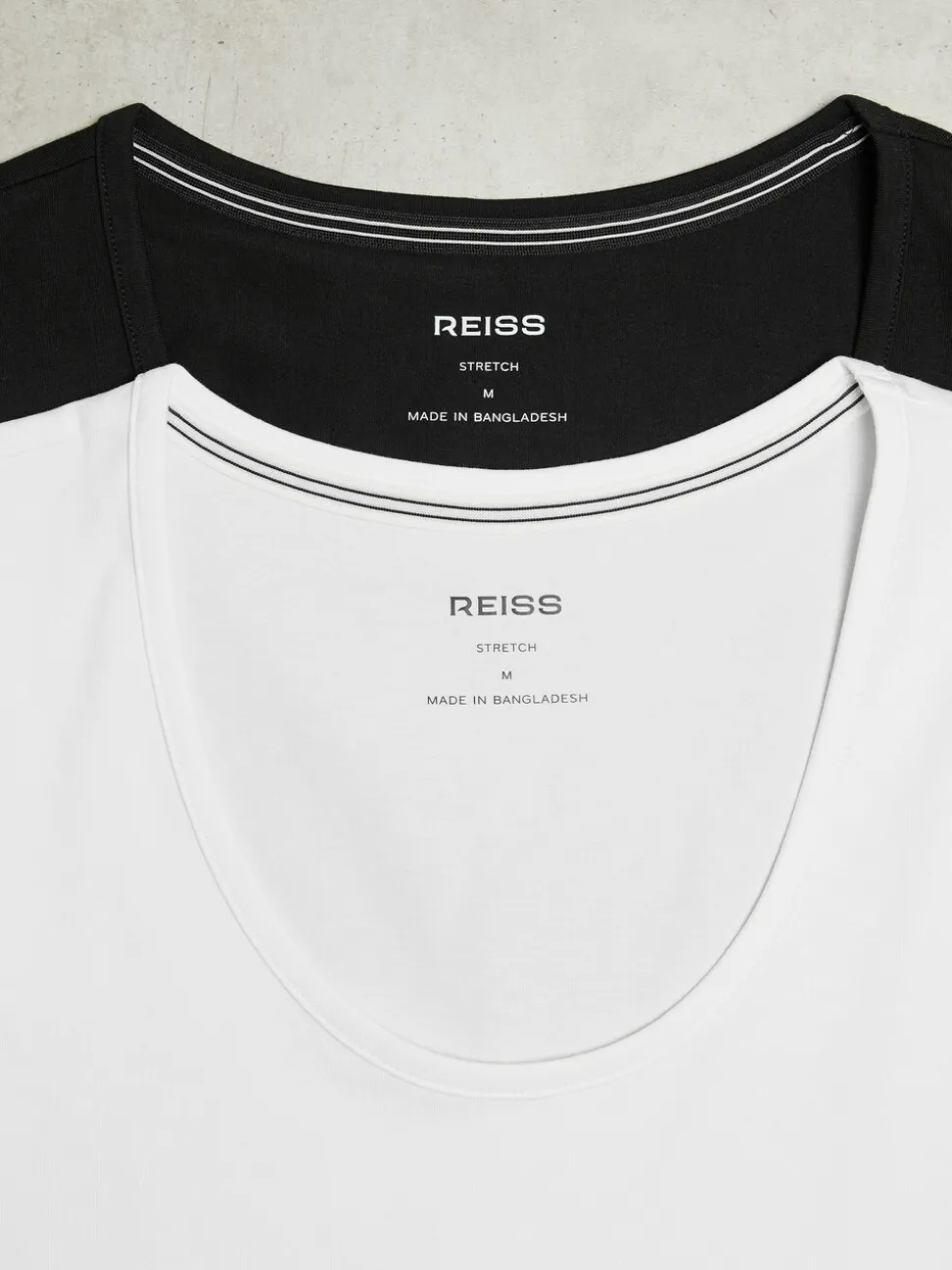 Reiss White/Black Monty 2 Pack Stretch-Cotton Loungewear Vests
