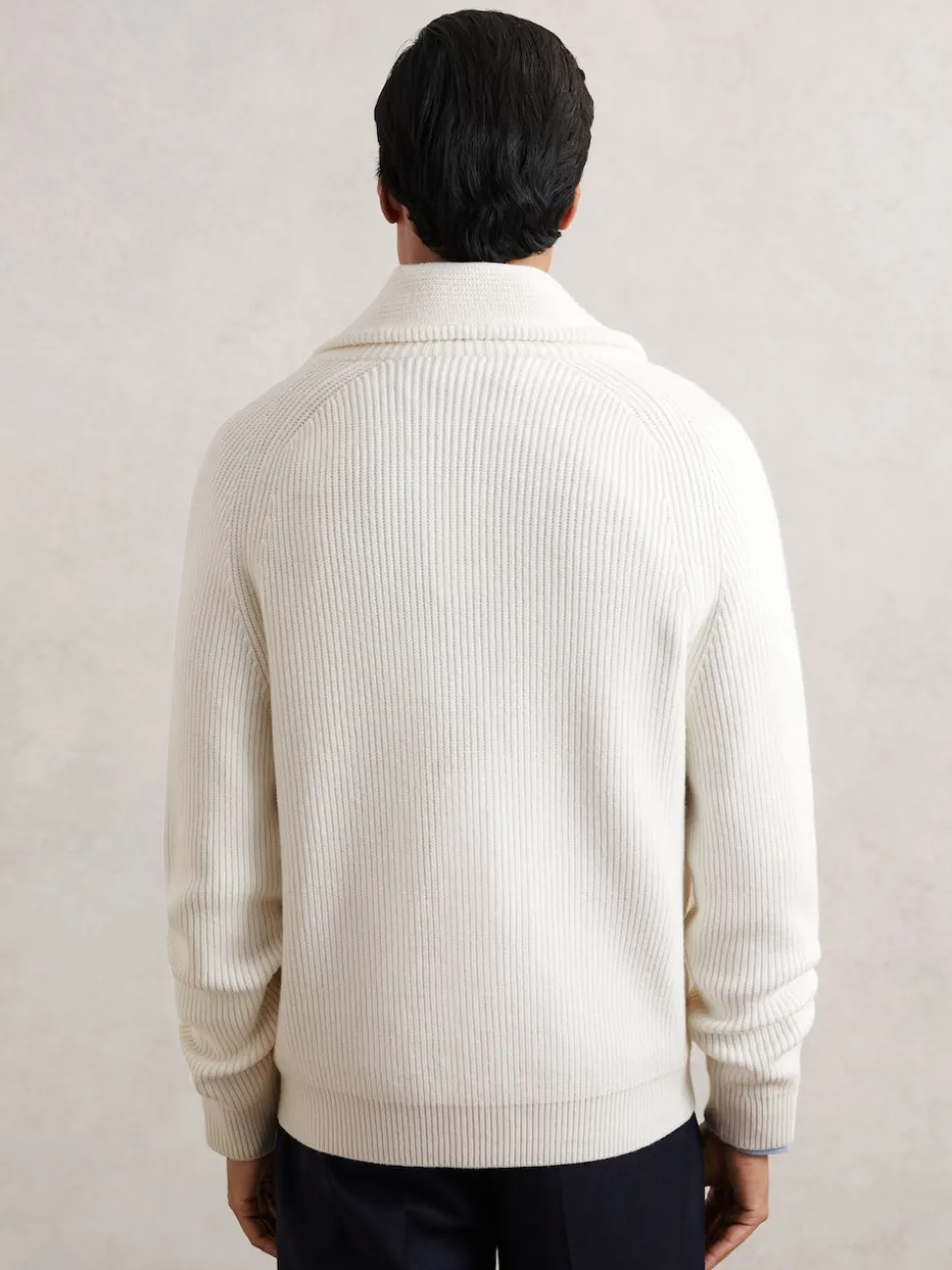 Reiss Winter White Cannon Shawl-Collar Cardigan With Wool