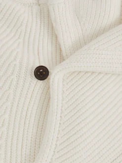 Reiss Winter White Cannon Shawl-Collar Cardigan With Wool