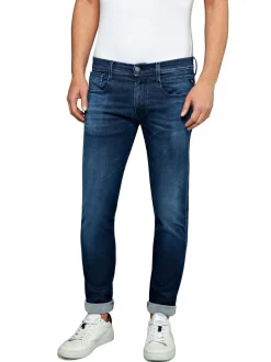 Replay Dark Blue Hyper Cloud Denim Slim Fit Anbass Hyperflex Jeans