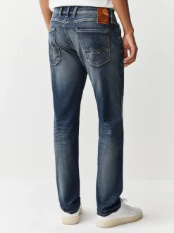 Replay Denim Dark Blue Dust Slim Fit Anbass Hyperflex Jeans