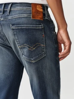 Replay Denim Dark Blue Dust Slim Fit Anbass Hyperflex Jeans