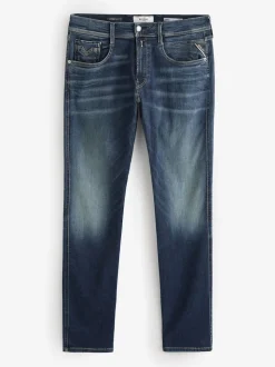 Replay Denim Dark Blue Dust Slim Fit Anbass Hyperflex Jeans