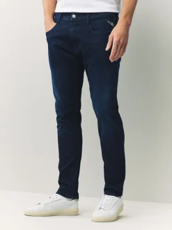 Replay Denim Dark Blue Powerstretch Straight Fit Grover Stretch Jeans